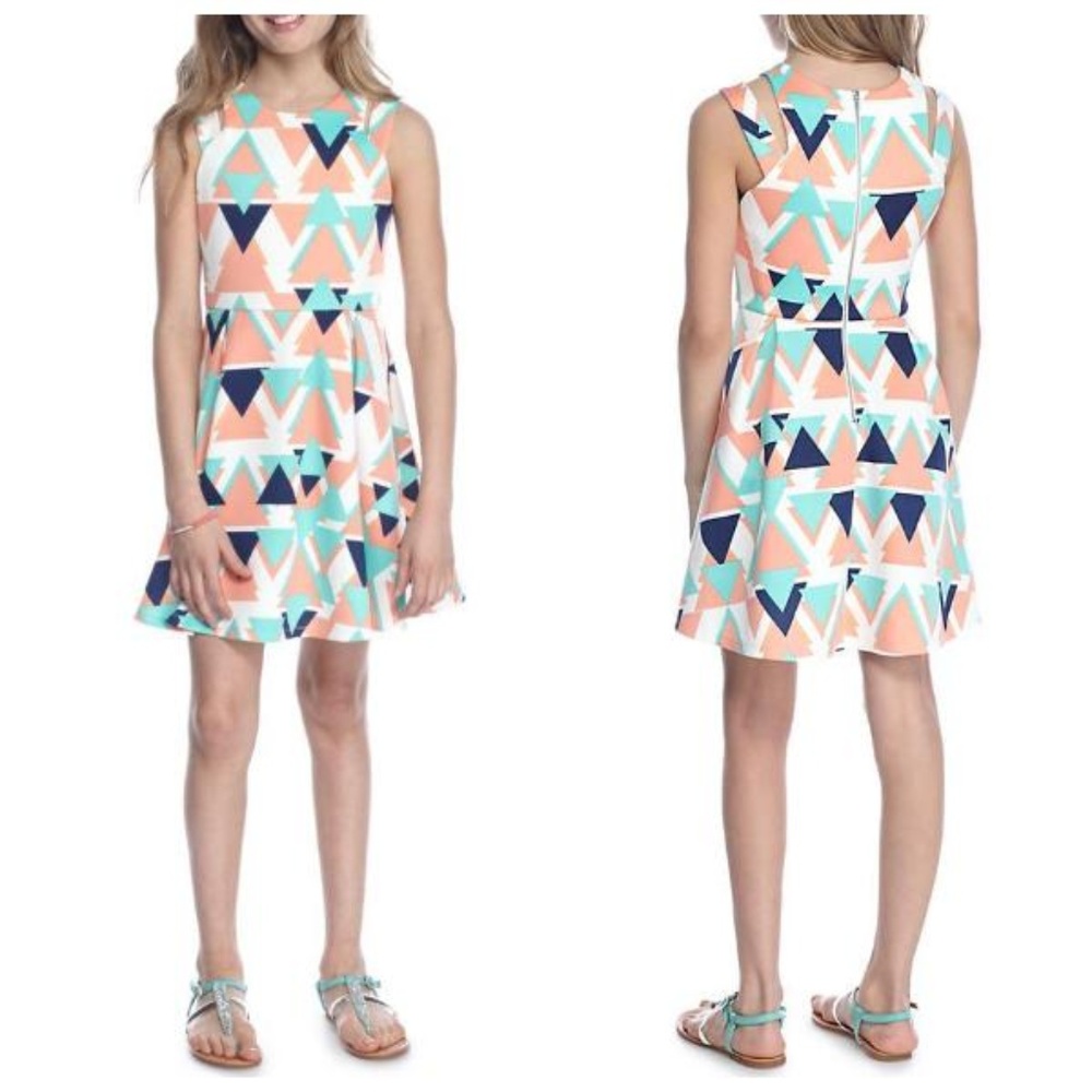 My Michelle Girls Cut Out Fit n Flare‎ Sleeveless Dress Size 8 NWT